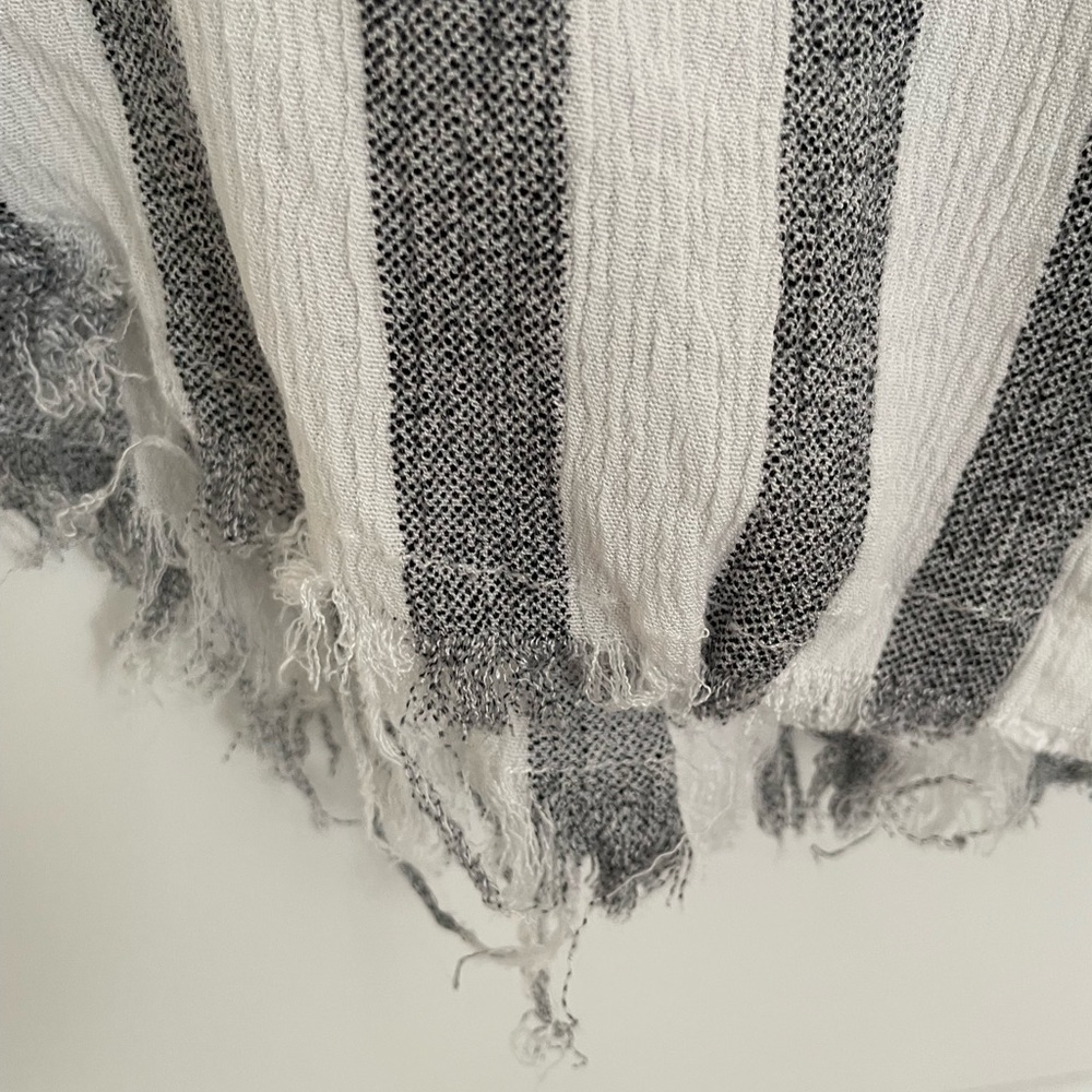 Umgee Striped, Button Down Top With Fringed Hem - image 3